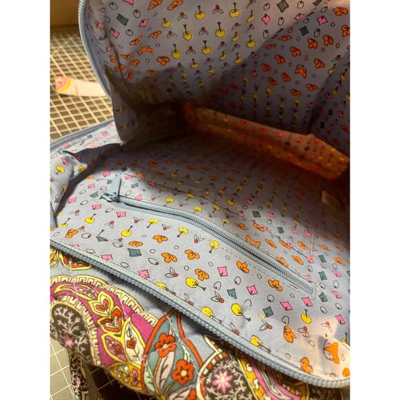 Vera Bradley Cotton Mini Totepack Backpack, Provence Paisley Blue Multicolor - Picture 9 of 10